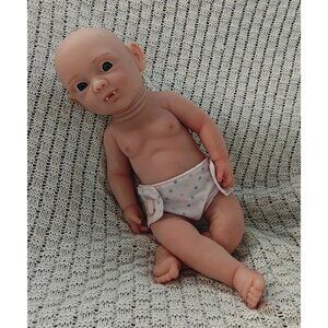 43cm Elf Doll 4.4lbs Full Body Platinum Silicone BabyGirl Doll Open Eyes Newborn